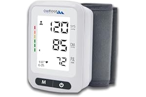 Oakridge Products Wrist Blood Pressure Monitor, Large LCD Backlit Display, Adjustable Cuff, Voice Broadcast, 240 Readings for 2 Users, Automatic BP Machine with Carrying Case, Batteries Included