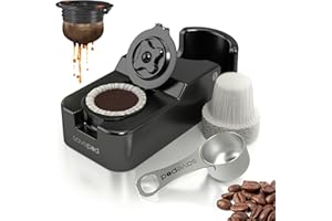 Savepod Coffee Pod Maker – Lite Reusable Pod Maker Kit Includes Universal Ring, Stainless Steel Scoop, 50 Compostable Filters