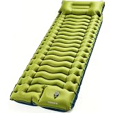 GREBSTK Camping Sleeping Pad, Inflatable with Built-in Foot Pump &amp; Pillow | Ultralight Compact Mattress With Sack, Ideal For Backpacking, Hiking, Car Travel, Beach &amp; Tent; Quick-Dry