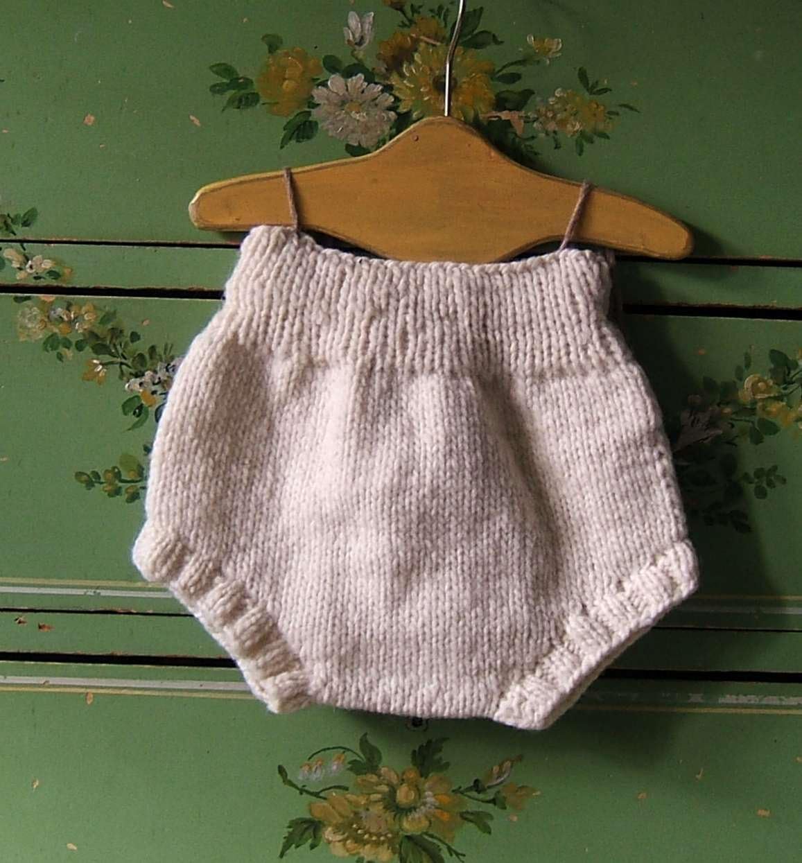 Newborn Wool Soaker Hand Knit Cloth Diaper Cover