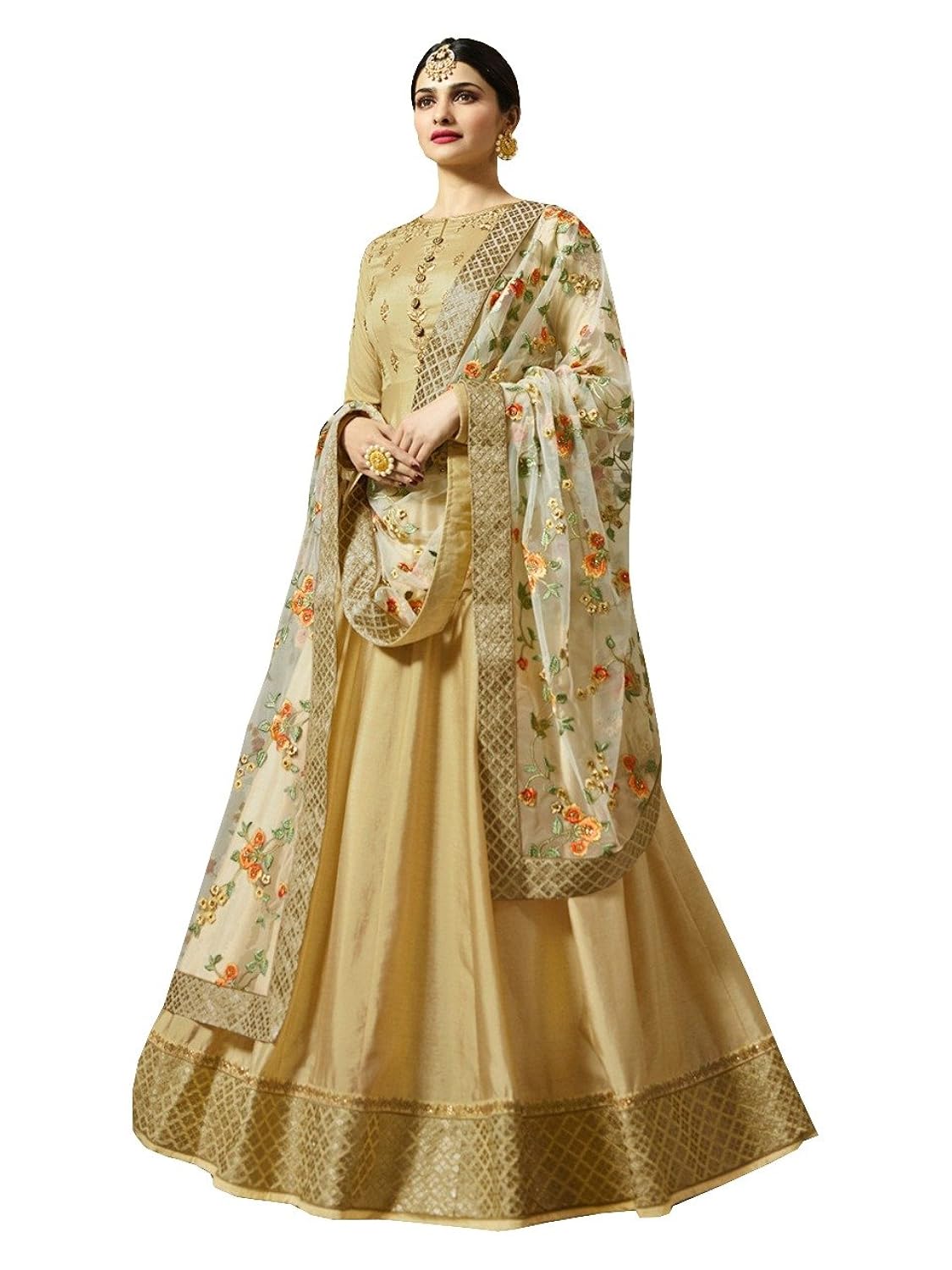 amiira women's silk anarkali gown