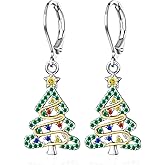 TALYKONG Christmas Earrings for Women Christmas Tree Dangle Drop Earrings Holiday X Mas Jewelry Gifts for Women