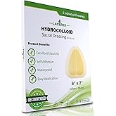 Bordered Sacrum Silicone Foam Dressing for Wound Care - Waterproof and Breathable, Absorbs Moderate to High Exudate - 5 Individual Dressings per Box (7" x 6.8") (6"x7")