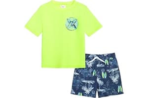 OSHKOSH B'GOSH Toddlers and Baby Boys' Swimsuit Trunk and Rashguard Set