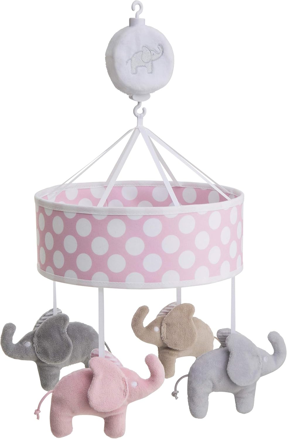 pink elephant cot mobile