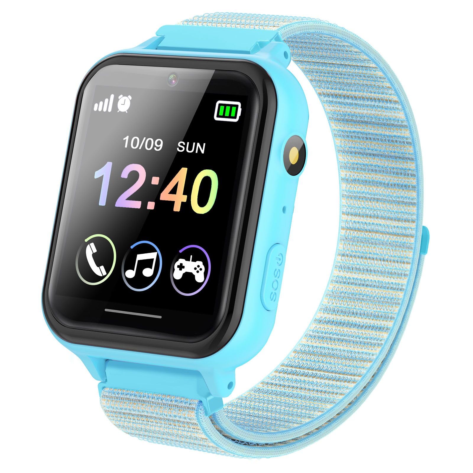 Kids Smart Watch Girls Boys - Smart Watch for Kids Watches Ages 4-12 Years with Nylon Strap 10 Learning Games Camera Music Video Player Alarm Clock Calculator Calendar Torch Children Toys Gifts
