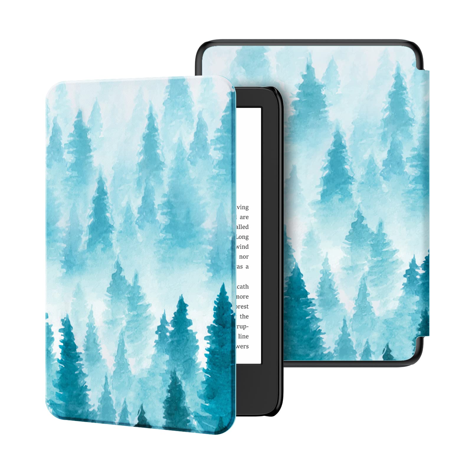 Ayotu Slim Case for 6" All-New Kindle (11th Generation 2024/2022 Release), Colorful PU Leather Smart Cover with Auto Wake/Sleep, ONLY Fit 6 inch Basic Kindle 2024/2022 Release,Forest