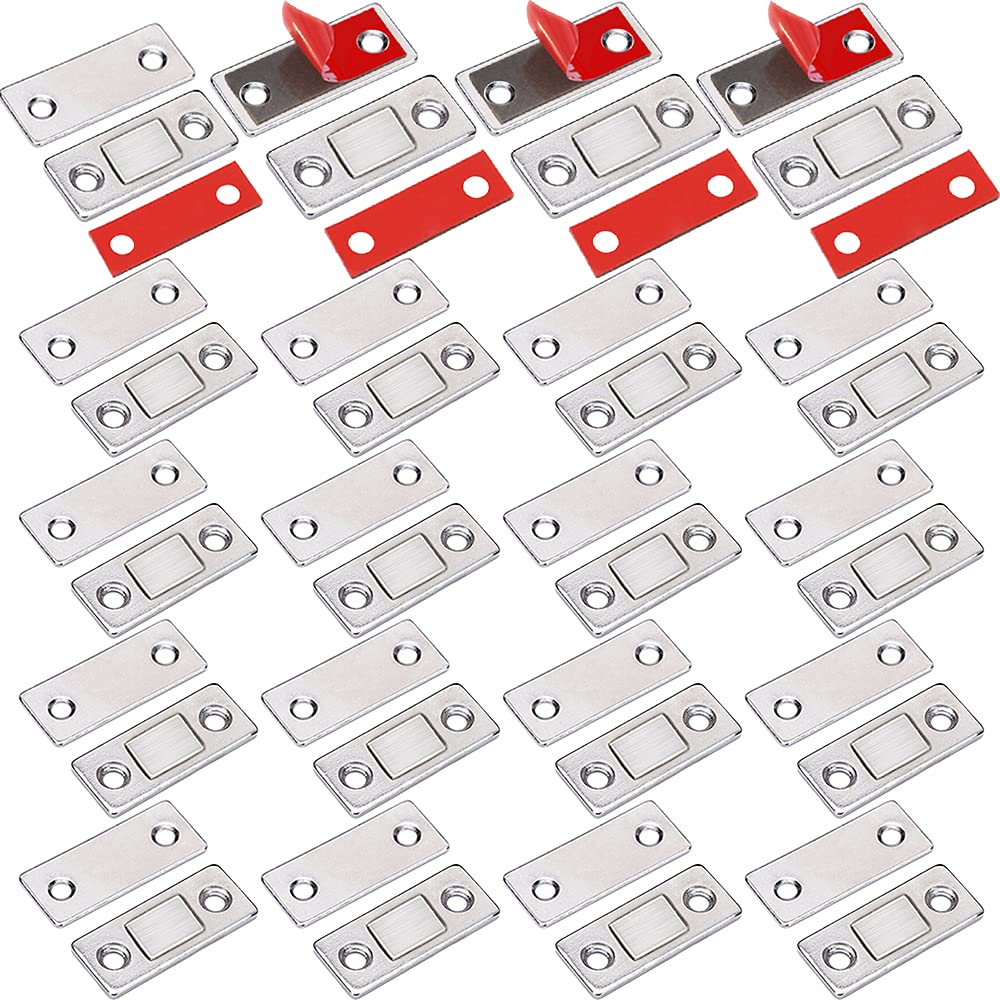 Cabinet Door Magnets Jiayi 20 Pack Ultra Thin Cabinet Magnetic Catch Stick On Magnetic Drawer Closure Drawer Magnets for Kitchen Cabinet Closet Door Magnetic Latch Sliding Door Magnet Cupboard Closer