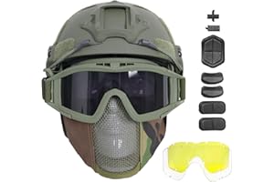 ULTAC Airsoft Helmet with Full Face Protection, Tactical Airsoft Mask, Compatible with Goggles & Accessories, Ideal for Paintball & Outdoor Games