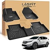 LASFIT Floor Mats for Honda CR-V CRV 2022 2021 2020 2019 2018 2017 (Gasoline & Hybrid), All Weather Custom Fit TPE Floor Liners, 1st & 2nd Row, Black (EX/EX-L/LX/Touring/Sport/Special Edition)