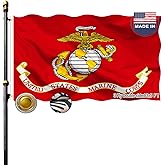 VOLTA Double Sided Marine Corps USMC 3x5ft, Outdoor Heavy Duty 3-Ply Durable Polyester Marine Corps USMC Flag with Canvas Header/Brass Grommets for Indoor and Outdoor Decorations