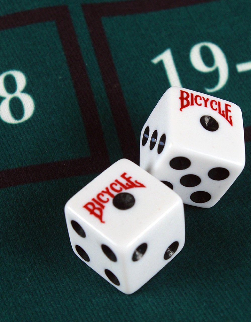 Bicycle 10 Count White 16 mm D6 Playing Dice Set