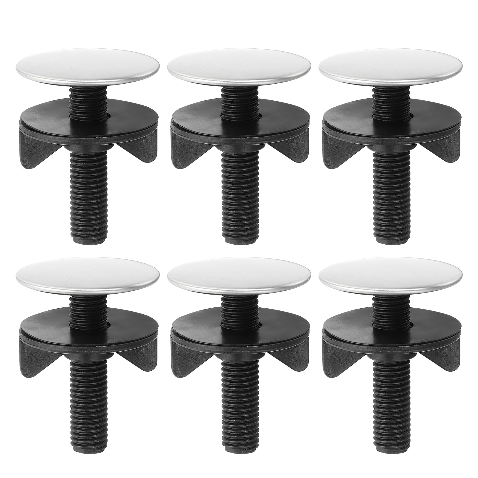 PATIKIL 2" Kitchen Sink Hole, 6 Pcs Stainless Steel Faucet Hole Covers Kitchen Sink Caps Plate Stopper Covers Metal Sink Hole Plug, Silver
