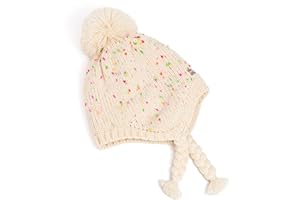 PEPPERCORN KIDS Girls Warm Knit Earflap Hat, Fleece Lined Cold-Weather Essential for Kids 1-12 Years, Unique Colorful Design, Premium Quality