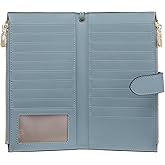 FALAN MULE Wallet Women Multi Card Slim Leather RFID Blocking Credit Card Holder Wallet Purse with Zipper Pocket