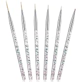 Maitys 6 Pcs Eyeliner Brushes Fine Point Eye Makeup Brush, Bright Style | Thin Gel Eye Liner Brush, Water Activated Eyeliner, Graphic Cosmetic Liner Wands, Eyes Makeup Tools