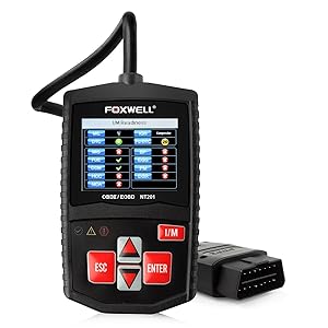 Foxwell bricolage OBD2 / OBD II outil de balayage des codes de diagnostic automobile scanner scanner de voiture moteur de code de défaut lecteur de diagnostic automatique pour OBDII véhicules (NT201 noir)