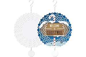 ALLADINBOX 10inch 3D Sublimation Wind Spinners Blanks - Hanging Metal Wind Spinner Sublimation for Yard Decor - Garden Bulk Sublimation Blanks Products for Outside, 2 Pack