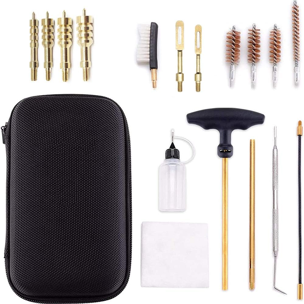Pro Universal Gun Cleaning Kit, Pistol Caliber  Rifle Shotgun Firearm Cleaner Supplies Set with Portable Case (Black) : Sports & Outdoors