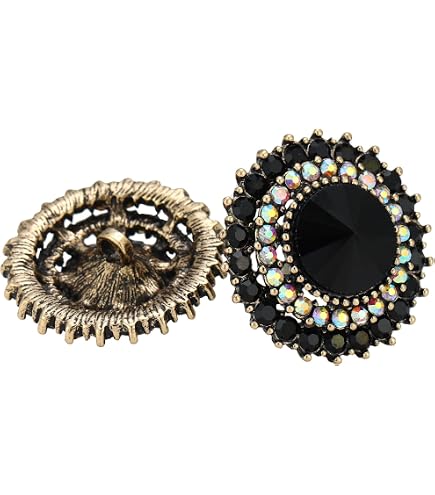 Craftisum 50 Pcs Navy Rhinestone Resin Sewing Buttons - 12.5mm (1/2") Shank Buttons For DIY & Clothing - View #3