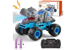 Bennol Remote Control Dinosaur Car for Boys Kids, 2.4Ghz RC Dinosaur Truck for Toddlers, Electric Hobby RC Car Toys with Light & Sound Spray Birthday for 3 4 5 6 7 8 Year olds Kids Boys