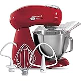 Hamilton Beach All-Metal 12-Speed Electric Stand Mixer, Tilt-Head, 4.5 Quarts, Pouring Shield, Red