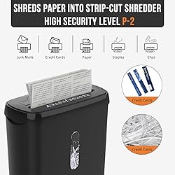 Suntiko 10-Sheet Strip Cut Paper Shredder, P-2