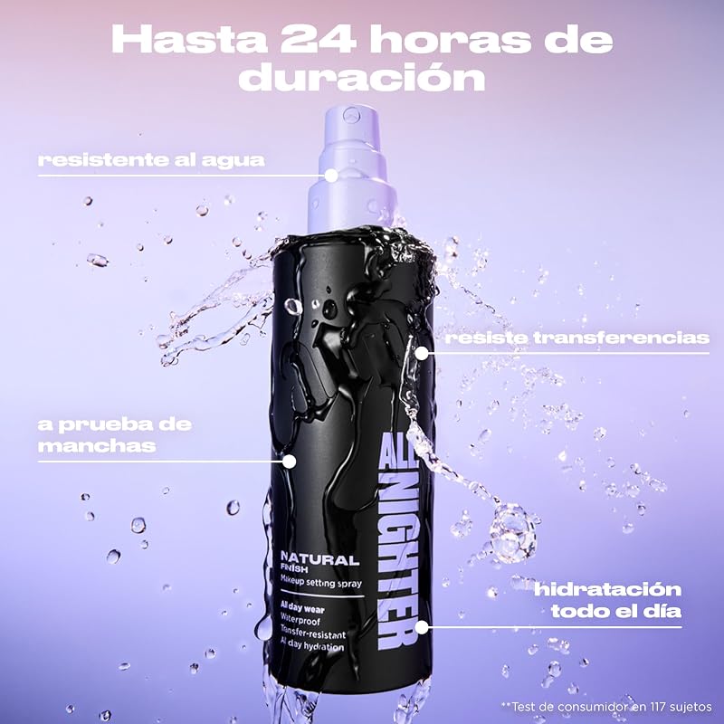 , All Nighter, Spray fijador de maquillaje, Acabado natural, 30 ml — foto 4 de 8