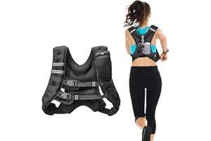VEVOR Weighted Vest, 12/16/20/30 lbs Weight Vest with Reflective Stripe, Adjustable Buckle Body Weight Vest, Workout Equipment for Strength Training, Running, Jogging, Fitness, and Weight Loss