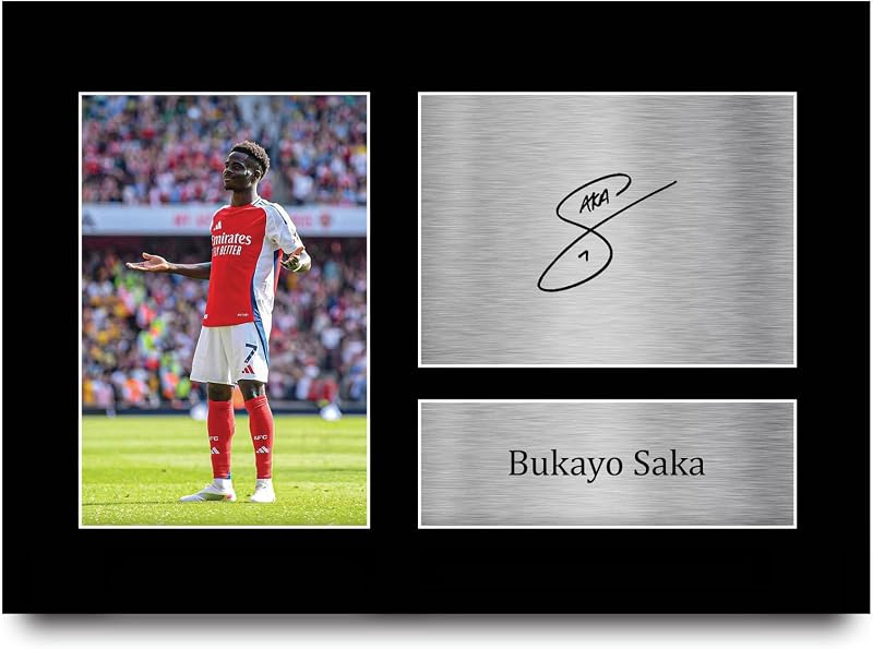 HWC Trading Bukayo Saka Autograph Printed Photo A4 297x210mm
