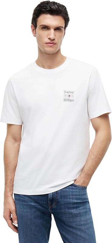 Lot de 2 t-Shirts pour Homme, Motif Graphique Reg Tees MW0MW45091 S/S, Multicolore (Bleu Marine/Blanc), Taille L