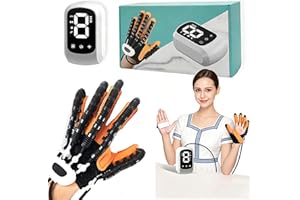 Rehabilitation Robot Gloves for Hand Recovery, Adjustable Finger Training Glove with Mirror Mode, Rechargeable Hand Therapy E