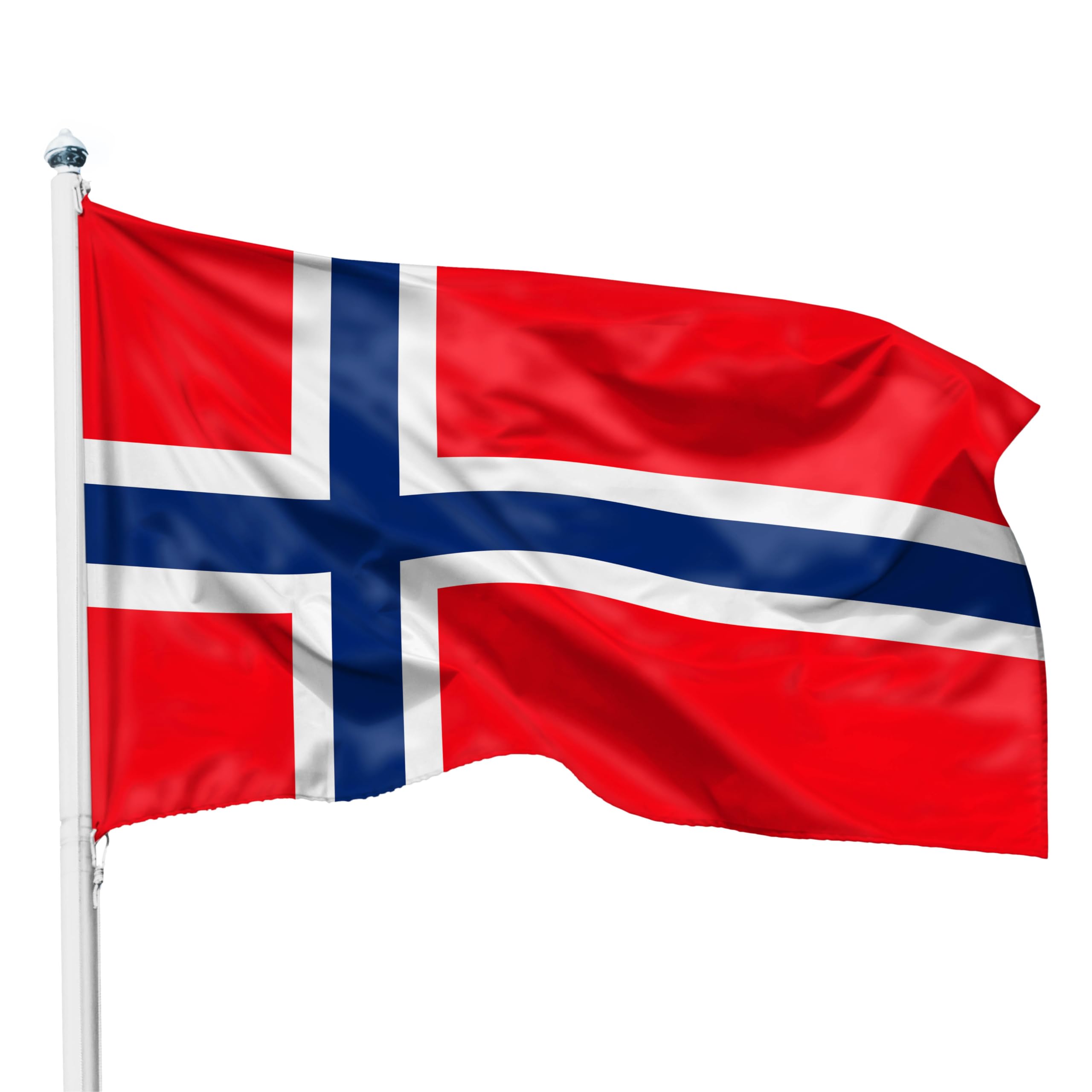 PHENO FLAGS Norway Flag - 90 x 150 cm, Red, White, Blue, Polyester, Double Sided, Weather Resistant