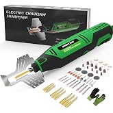 Electric Chainsaw Sharpener Kit &ndash; Chain Saw Sharpener Tool, Rotary Tool Kit | 54PCS Accessories Angle Attachment Sharpening Wheel Bits, Chainsaw Chain Sharpener for All Chainsaw Chains &amp; DIY Crafts