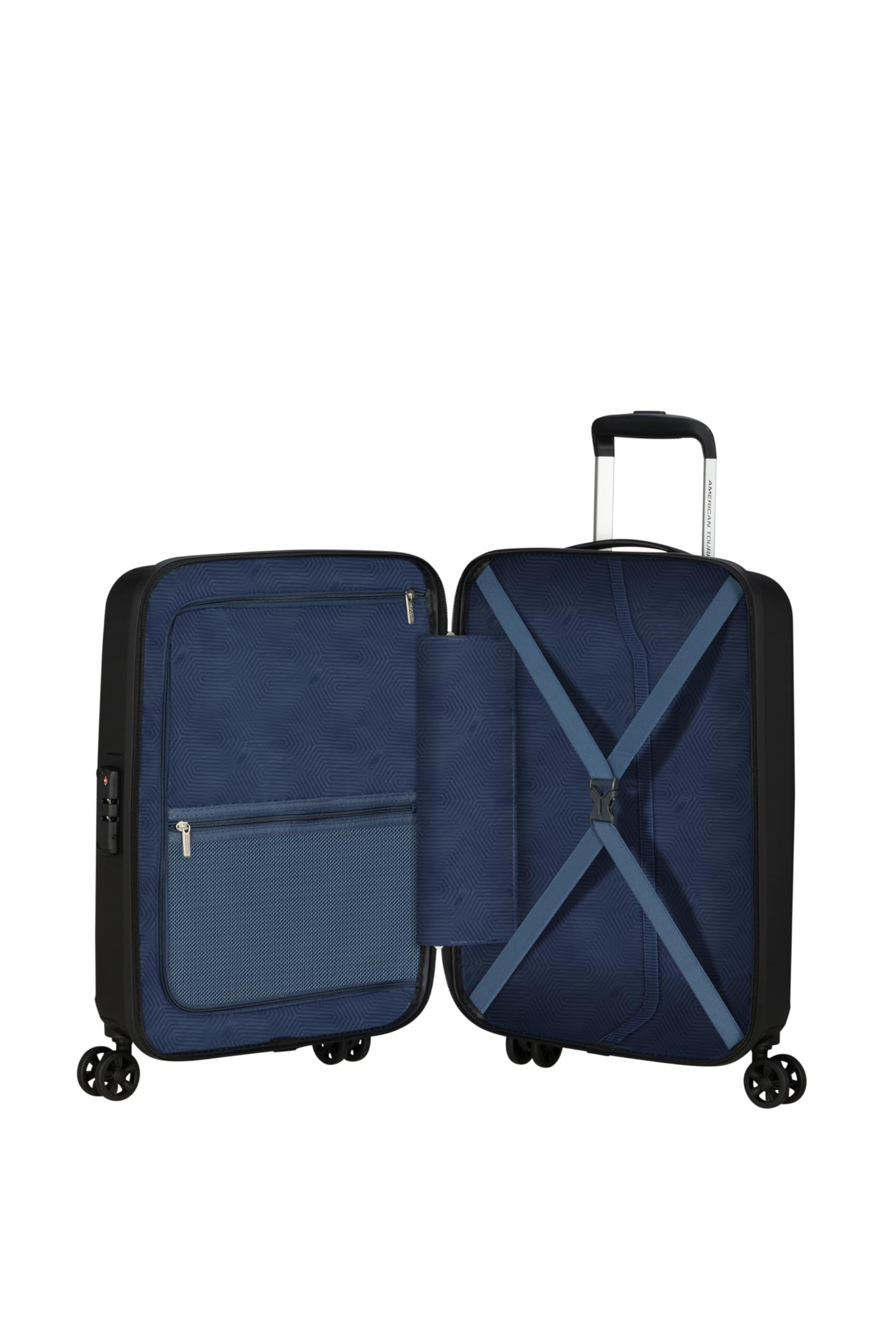 American Tourister Ellipso - Handgepäck Koffer 55x40x20 cm, Hartschalen Kabinentrolley, Ryanair-/EasyJet-kompatibel, Leicht, 2.10 KG - 32L - Schwarz (Black) 9