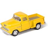 KiNSMART 1955 Chevrolet Stepside Pickup Truck 5 Inch 1:32 Scale Die Cast Metal Little Truck (Yellow)