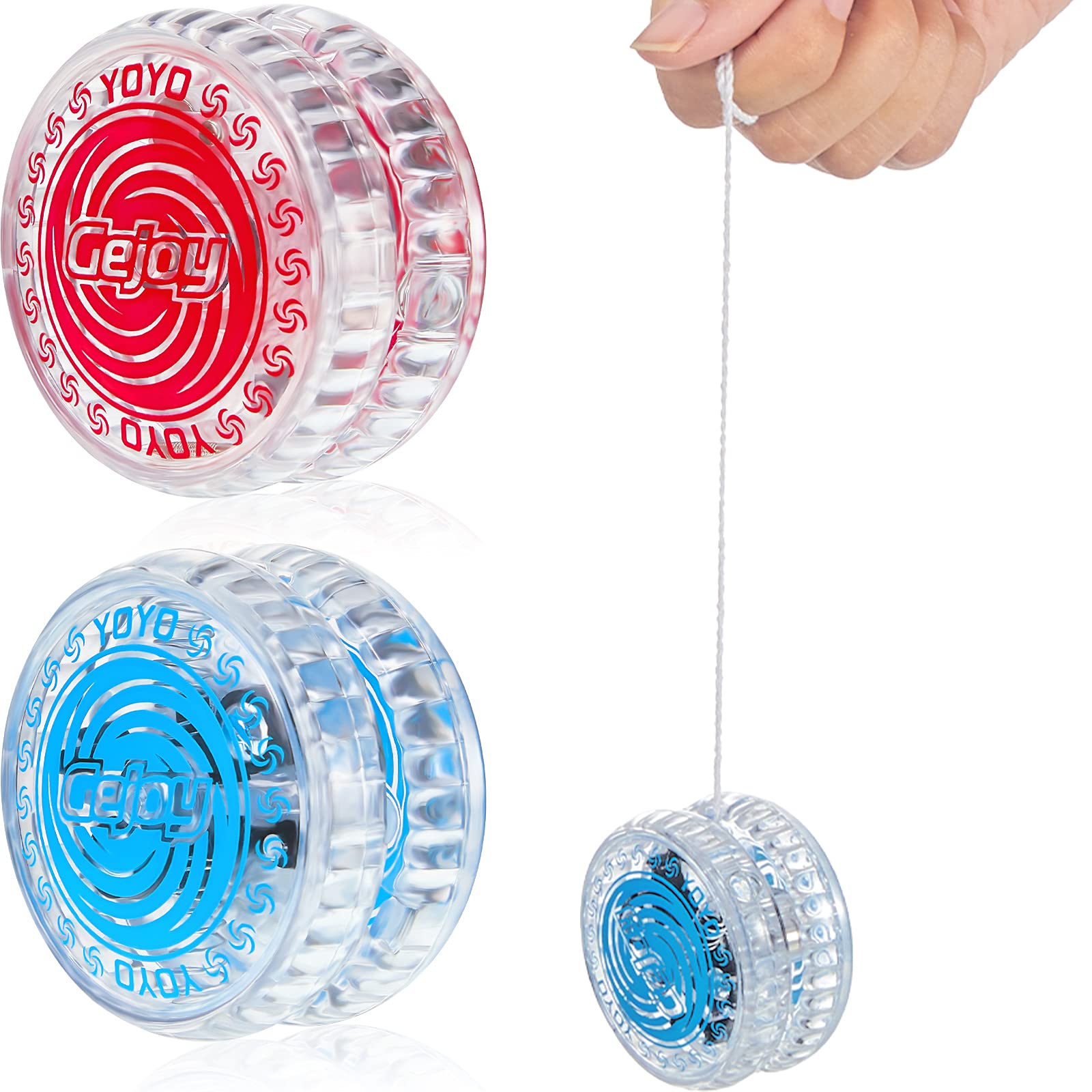 Photo 1 of 2 Pieces LED Light Up Beginner Toys Responsive Ball Bearing Toys for Birthday Christmas Party Goodie Bag Fillers Classroom Prizes (Tornado Style)