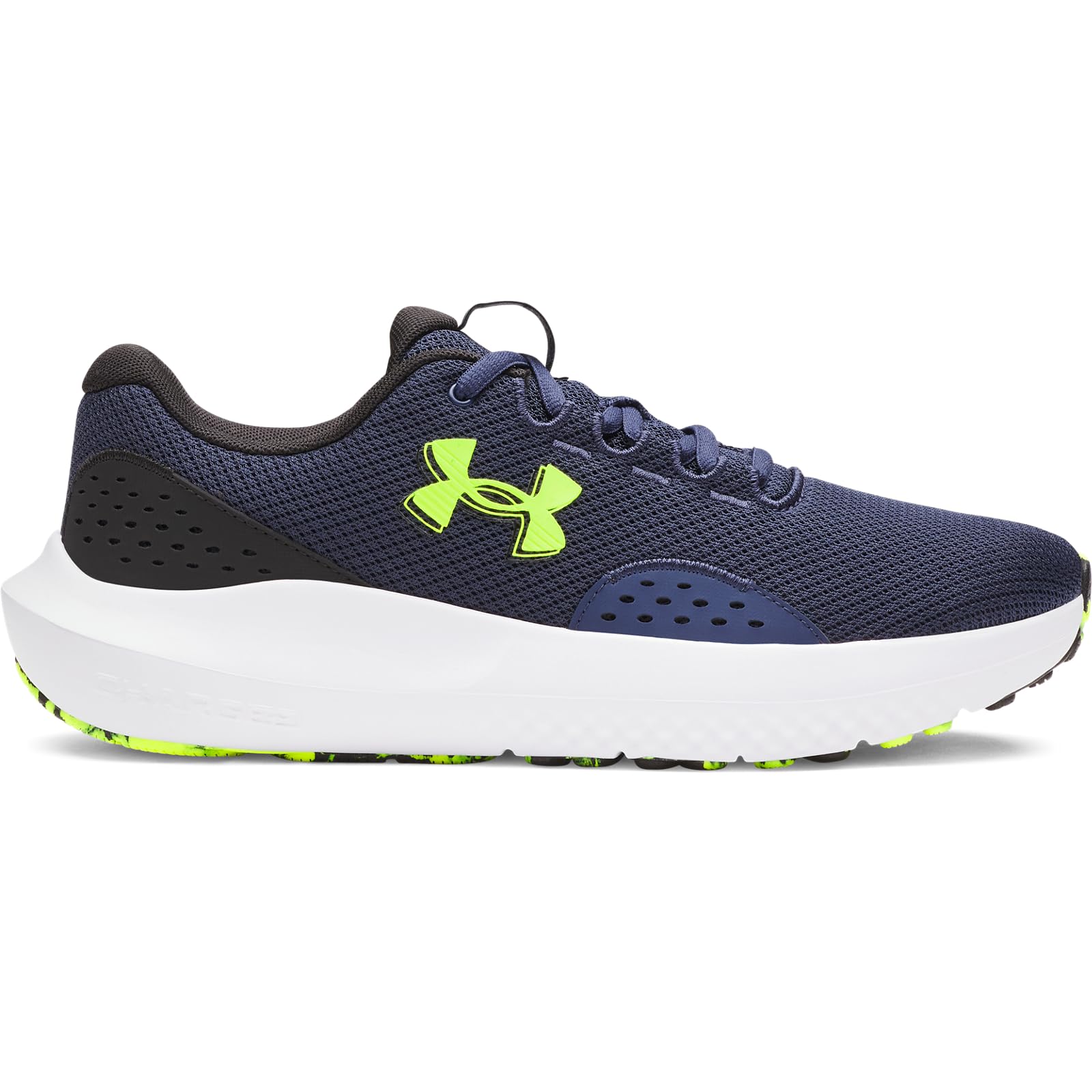 Under Armour Men's Charged Surge 4, (404) Washed Navy/Black/High Vis Yellow, 13, US Image