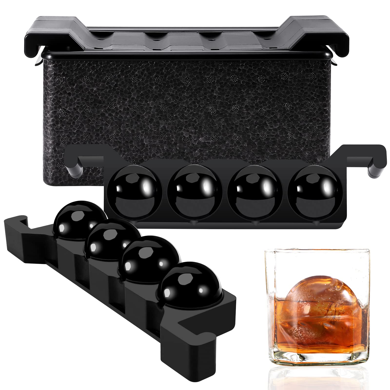 Photo 1 of Timok Clear Ice Ball Maker - 8 Large Crystal Clear Ice Sphere Mold Make 2 inch Round Ice Balls for Cocktail, Whiskey & Bourbon Drinks