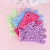 minkissy 30Pcs Five Finger Shower Gloves Exfoliator Bath Scrub Towel Body Back view 7