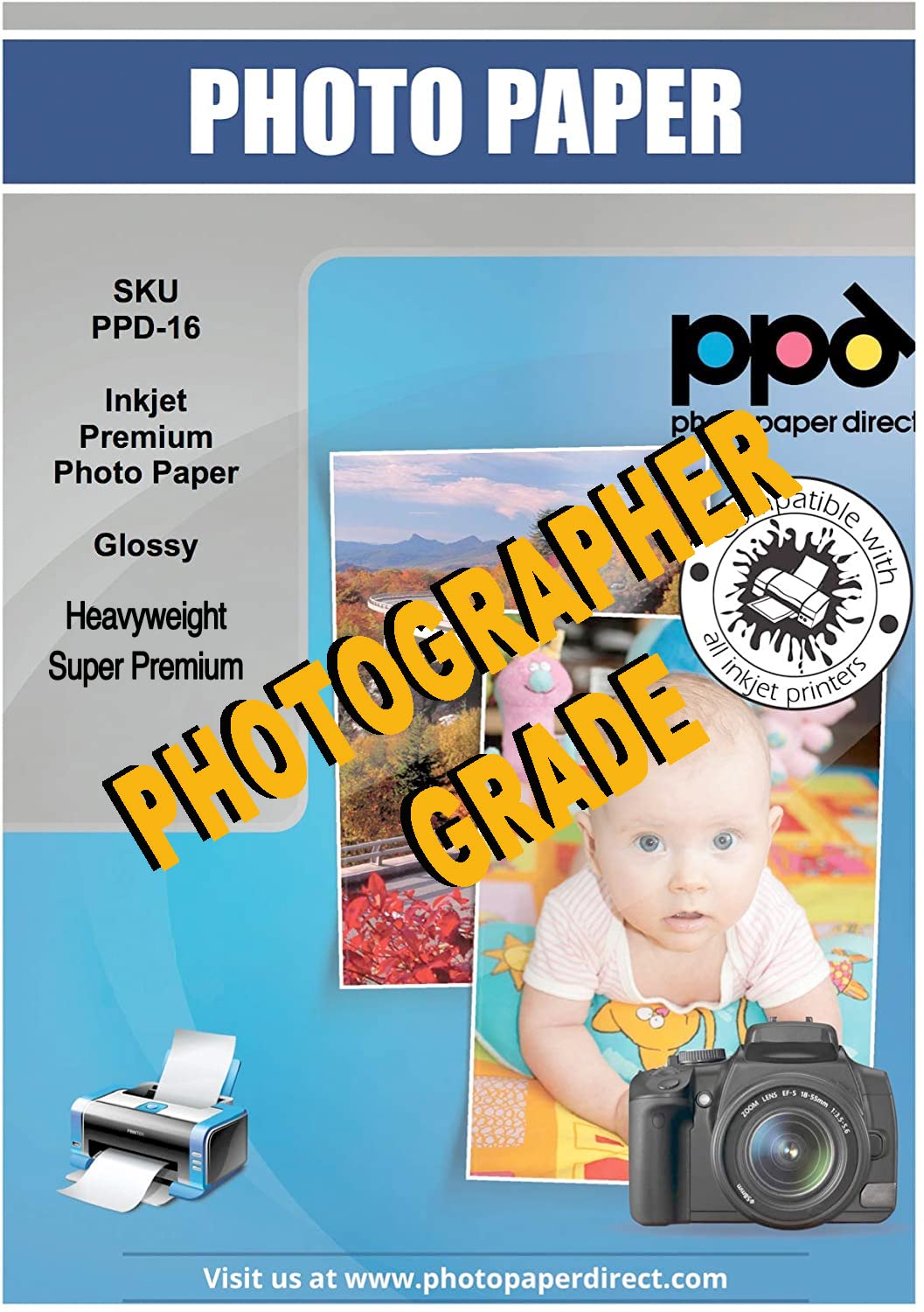 PPD Inkjet Gloss Super Premium Photo Paper 6 x 4 Inch 280gsm x 50 Sheets PPD-20-50