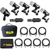 CAD Audio Stage7 7-Piece Drum Microphone Pack Bundle with 7&times; 10ft XLR Cables and Premium Microfiber Cleaning Cloth &ndash; Complete Drum Mic Kit for Live Sound and Studio Recording