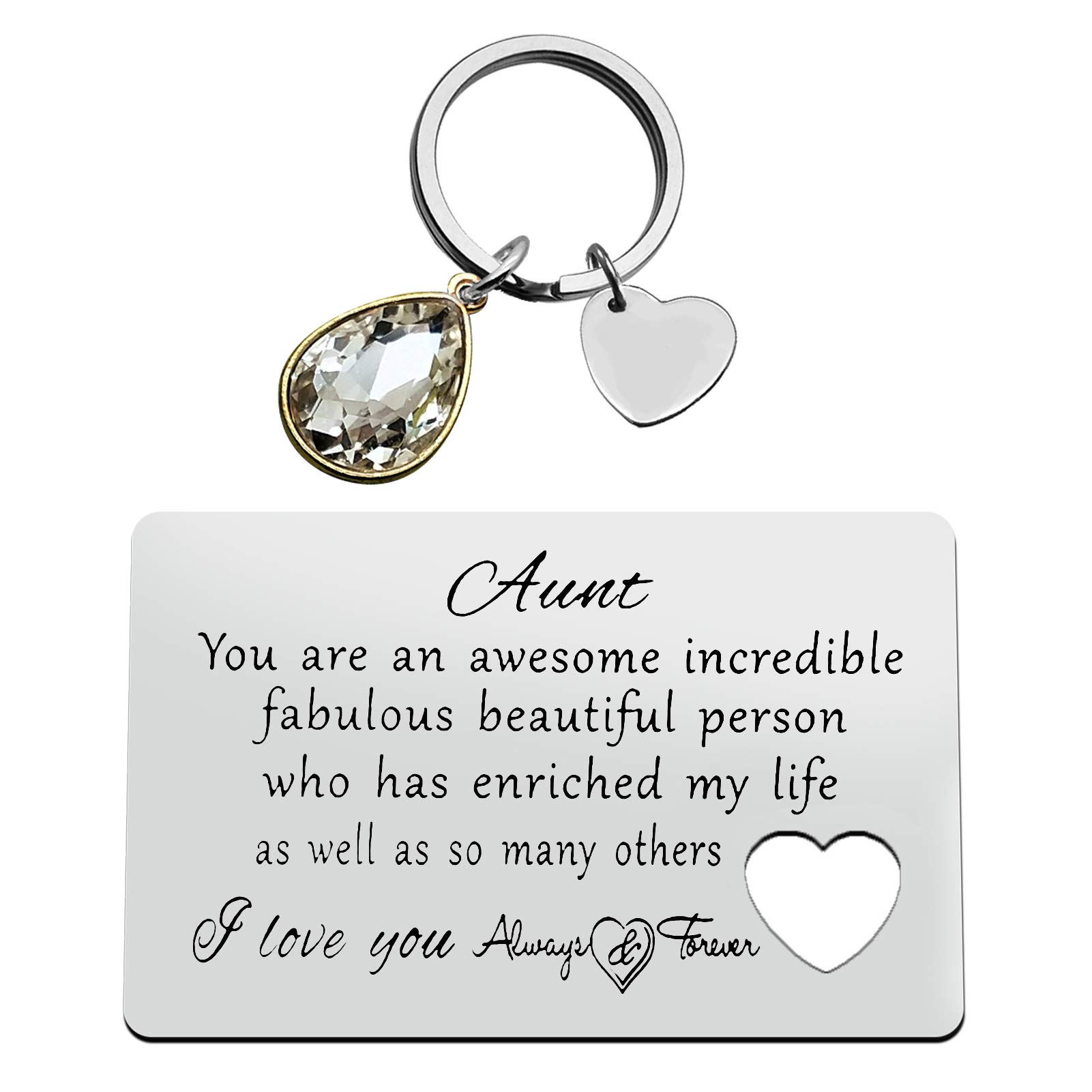 Auntie Gifts Engraved Wallet Card for Auntie Mothers Day Gifts Christmas Birthday Gifts for Aunt Thanksgiving Day Gifts Auntie Gifts from Niece Nephew