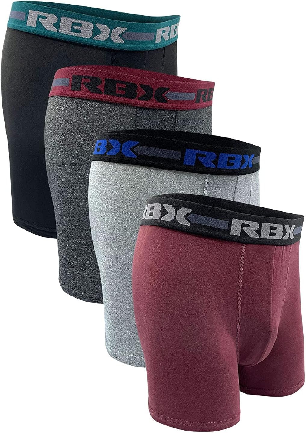 RBX Active Men's 4Pack Boxer Briefs, Multi Pack Ultra Soft Boxer
