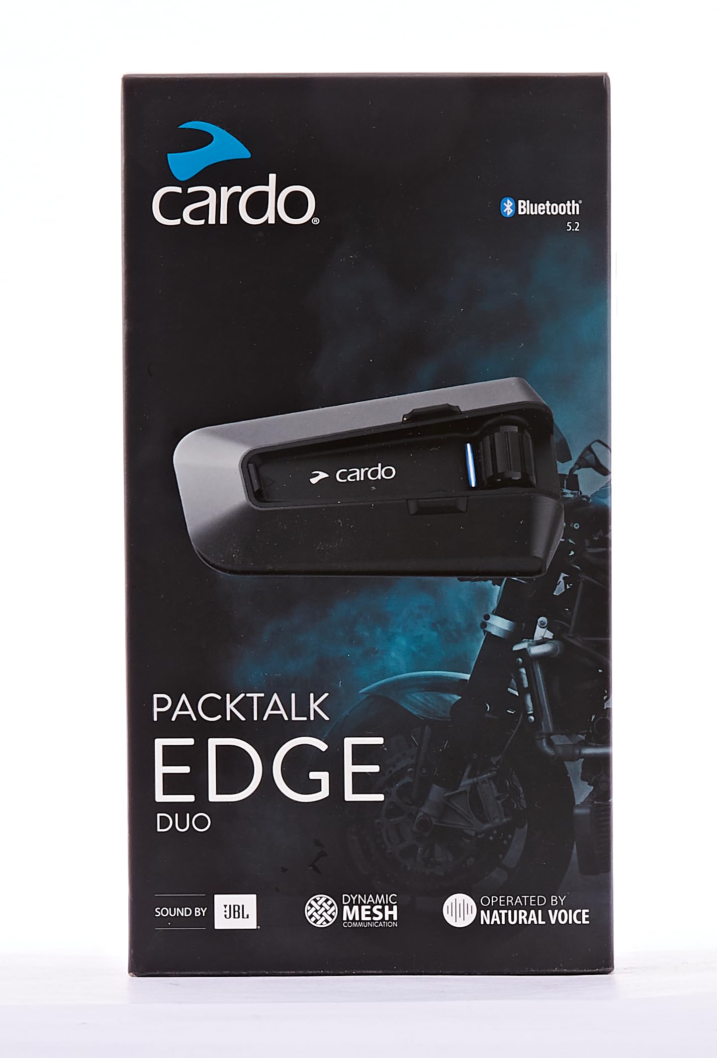 Cardo PACKTALK Edge Motorcycle Bluetooth Communication System Headset Intercom - Dual Pack