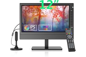 Jexiop 12inch Portable TV,Small TV with Rechargeable Battery-Watch HDTV Anywhere-HDMI/USB Port,12 Volt Charger Cable/AC Power,Mini TV for Caravan/Kitchen