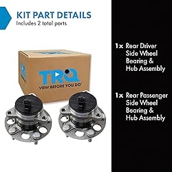 TRQ 2 Piece Rear Wheel Bearing & Hub Assembly Set