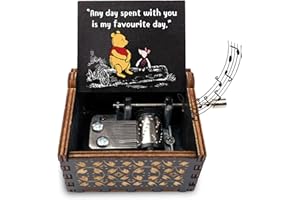 LITENX Cute Bear Best Friend Wood Music Box Gifts for Women, Friendship BBF Daughter Gifts for Christmas Birthday, Any Day Spent with You is My Favourite Day.