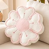 Znhinery Flower Shaped Decorative Throw Pillow Cushion for Bed Couch, Cute Flower Plush Throw Pillows Home Decor Floor Pillow Seating Cushions (Ivory White, 13.7 Inches)