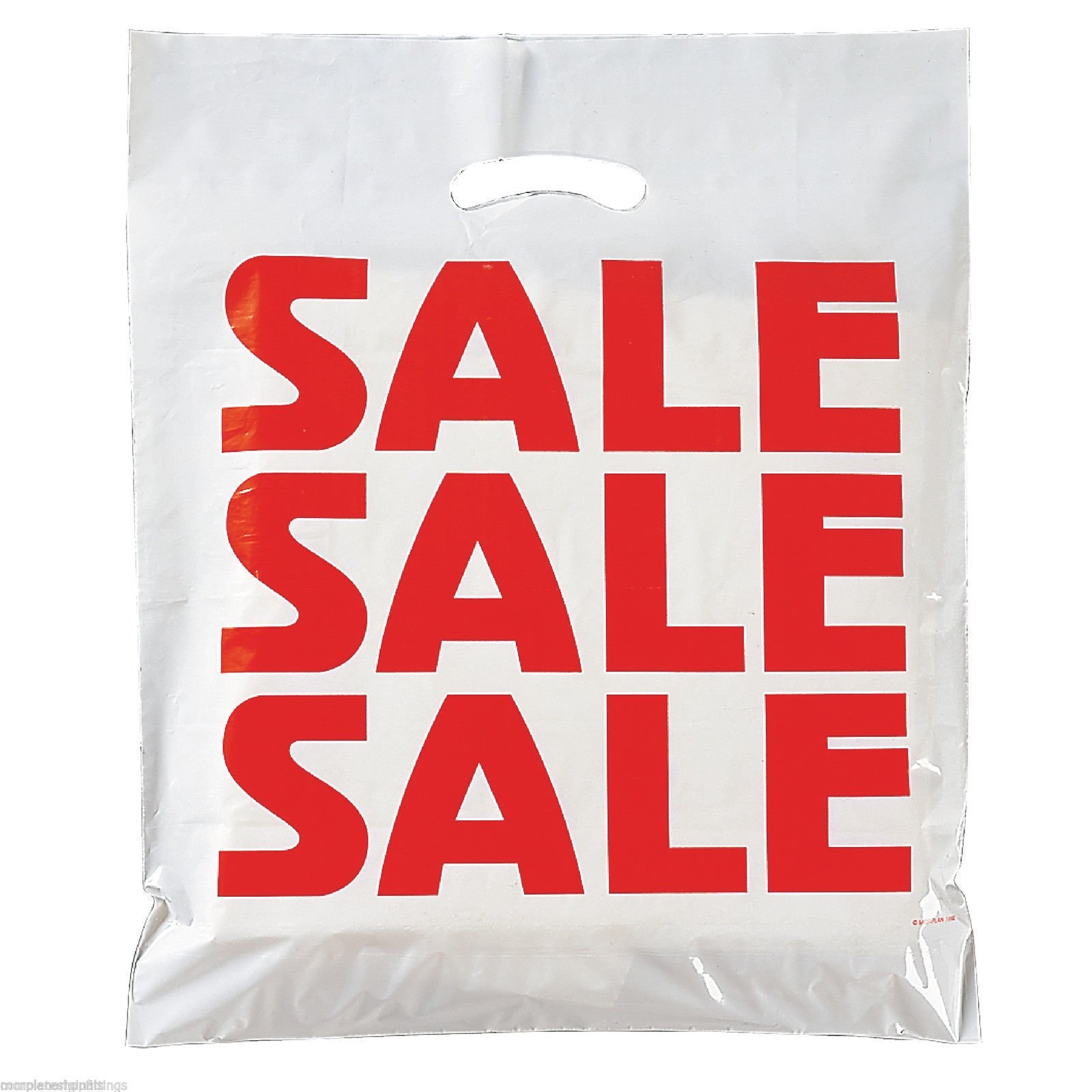 100xNEW SALE BAGS SALE PRINT PLASTIC CARRIER BAG HEAVY DUTY DIE CUT SHOPPING BAGS (Sale Sale, 10"x12")